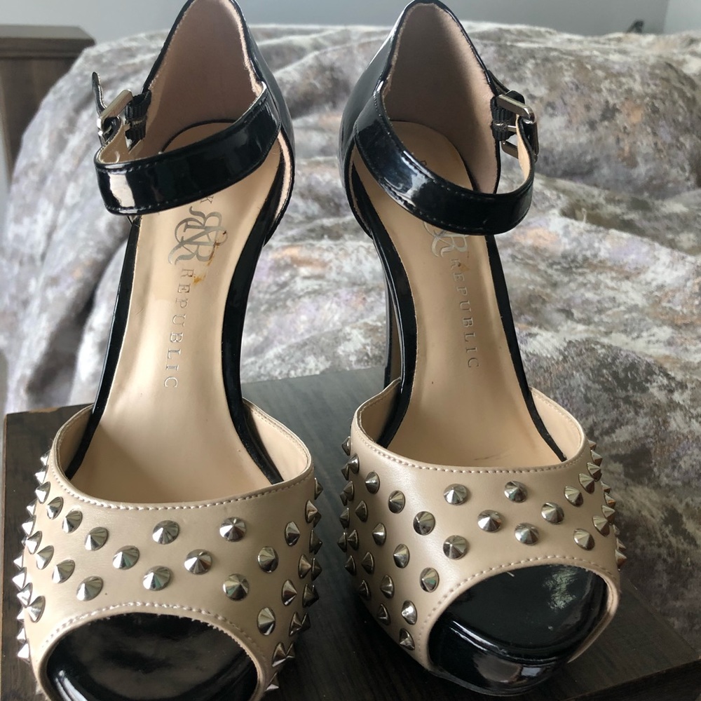Studded platform heels